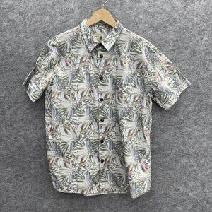 High Surf Men's Short Sleeve Button-Up Shirt L, Cotton Tropical Hawaiian Print